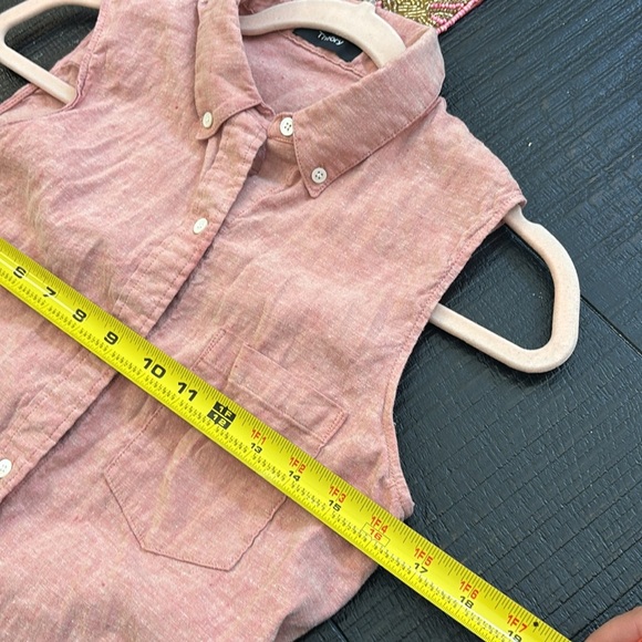Theory Yarine Azalea Melange Linen Blend Sleeveless Button Down Top size Small - Picture 10 of 11